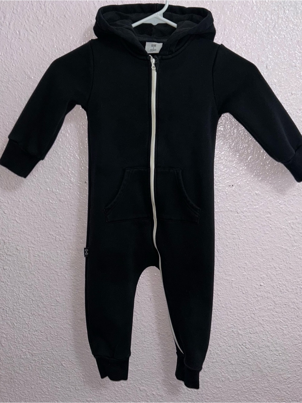 Classic Black Hooded Zip Zion One-Piece for Kids